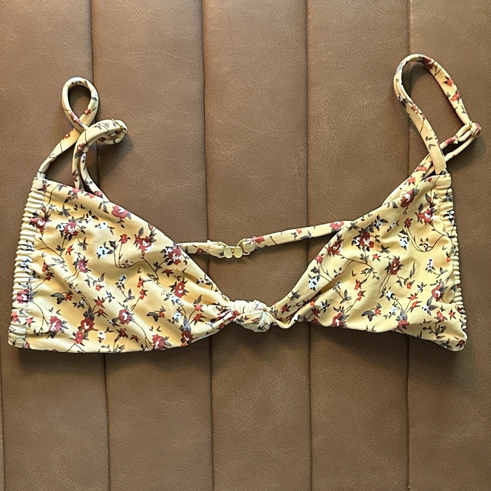 Rove Swimwear Floral Butter Yellow Bikini Adjustable Top M